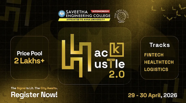 HACKHUSTLE 2.0 Hackathon Poster 